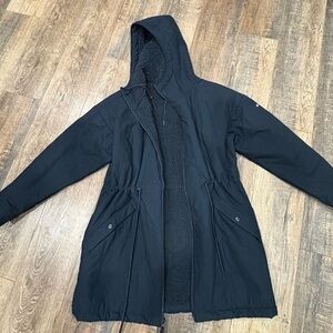 Women's Black Utility Jacket with Hood
